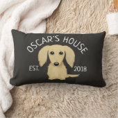 ロングヘアクリームダシュントパーソナライズされたドッグ ランバークッション (ブランケット)