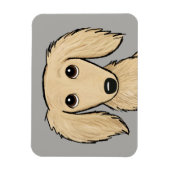 ロングヘアクリームダシュント |漫画ウィーナー犬 マグネット (縦)