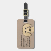 ロングヘアクリームダシュント |漫画ウィーナー犬 ラゲッジタグ (正面縦)