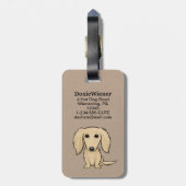 ロングヘアクリームダシュント |漫画ウィーナー犬 ラゲッジタグ (裏面縦)