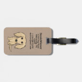 ロングヘアクリームダシュント |漫画ウィーナー犬 ラゲッジタグ (裏面横)