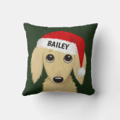 ロングヘアクリームダックスシュントサンタドッグカスタム クッション (裏面)