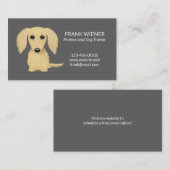 ロングヘアクリームブロンドダシュント |ウィーナー犬 名刺 (正面/裏面)