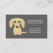 ロングヘアクリームブロンドダシュント |ウィーナー犬 名刺 (正面)