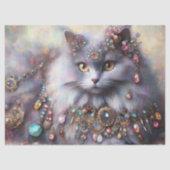 ロングヘアグレーネベリングネコ子猫ジュエリーデカッパ 薄葉紙 (正面)