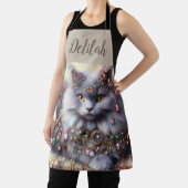 ロングヘアグレーネベルンネコ子猫ジュエリー宝石 エプロン (インサイチュ)