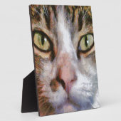 ロングヘアタブビーキャットクローズアップポートレート フォトプラーク (側面)