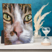 ロングヘアタブビーキャットクローズアップポートレート フォトプラーク (側面)