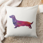 ロングヘアダシュントgeoシルエットパープル クッション (ブランケット)