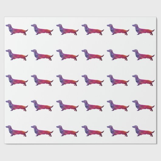 ロングヘアダシュントgeoシルエットパープル ラッピングペーパー (フラット)