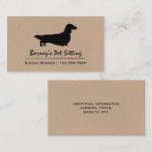 ロングヘアダシュンドシルエット |ウィークールナー犬 名刺 (正面/裏面)