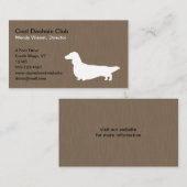 ロングヘアダシュンドシルエット |ペット飼い犬 名刺 (正面/裏面)