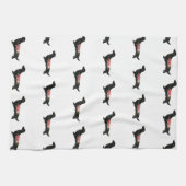 ロングヘアダシュンドボヘミアンフローラシルエット キッチンタオル (横)