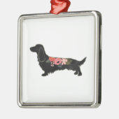 ロングヘアダシュンドボヘミアンフローラシルエット メタルオーナメント (左)