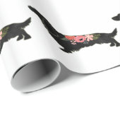 ロングヘアダシュンドボヘミアンフローラシルエット ラッピングペーパー (ロールコーナー)