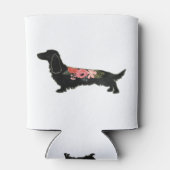 ロングヘアダシュンドボヘミアンフローラシルエット 缶クーラー (裏面)