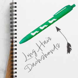 ロングヘアダックスシャンドインクペングリーン 黒ボールペン