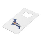 ロングヘアダックスシャンドコロラド国旗のシルエット クレジットカード栓抜き (正面アングル)