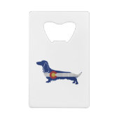 ロングヘアダックスシャンドコロラド国旗のシルエット クレジットカード栓抜き (裏面)
