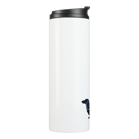 ロングヘアダックスシャンドシルエット黒水色 タンブラー (回転左)