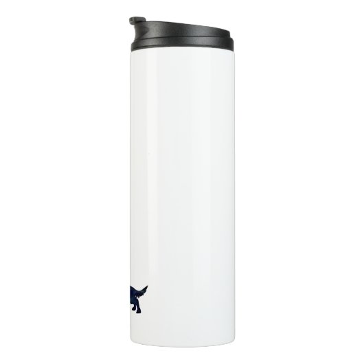 ロングヘアダックスシャンドシルエット黒水色 タンブラー (回転右)