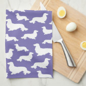 ロングヘアダックスシャンドパープル薄紫キッチンタオル キッチンタオル (四つ折り)