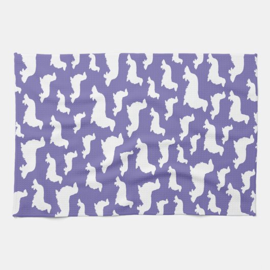 ロングヘアダックスシャンドパープル薄紫キッチンタオル キッチンタオル (横)