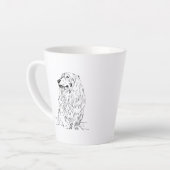 ロングヘアダックスフントのコーヒーマグカップ カフェラテマグ (左アングル)