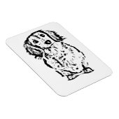 ロングヘアダックスフントラバーギフトドキシーマムパパカワイト マグネット (右側)