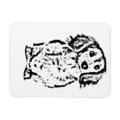 ロングヘアダックスフントラバーギフトドキシーマムパパカワイト マグネット (横)