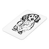 ロングヘアダックスフントラバーギフトドキシーマムパパカワイト マグネット (左側)