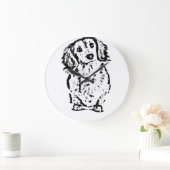 ロングヘアダックスフントラバーギフトドキシーマムパパカワイト ラージ壁時計 (ホーム)