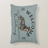 ロングヘアダッシュントカスタムファミリー名歓迎 アクセントクッション (正面(垂直))