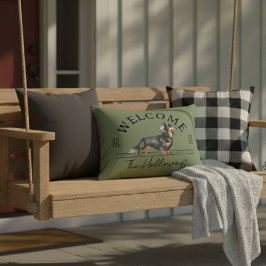 ロングヘアダッシュントカスタムファミリー名歓迎 アクセントクッション