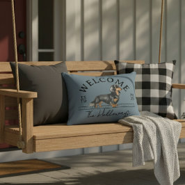 ロングヘアダッシュントカスタムファミリー名歓迎 アクセントクッション