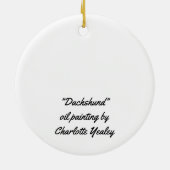 ロングヘアダッシュントドッグアートオーナメント セラミックオーナメント (裏面)