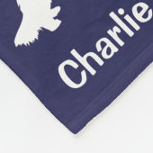 ロングヘアダッシュントパーソナライズされたネイビーブランケット フリースブランケット (角)