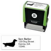 ロングヘアダッシュンドドッグシルエット差出人住所 セルフインキングスタンプ (インサイチュ)