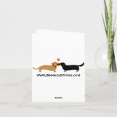 ロングヘアダッチシュント子犬のバレンタインデーの愛 シーズンカード (裏面)