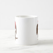 ロングヘアチョコレートダッシュンドサンタ名前をカスタムする コーヒーマグカップ (中央)