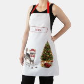 ロングヘアチワホアクリスおもしろいスマスドッグの木 エプロン (インサイチュ)