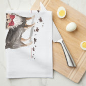 ロングヘアチワホアクリスおもしろいスマスドッグの木 キッチンタオル (四つ折り)