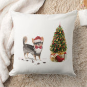 ロングヘアチワホアクリスおもしろいスマスドッグの木 クッション (ブランケット)