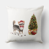 ロングヘアチワホアクリスおもしろいスマスドッグの木 クッション (正面)