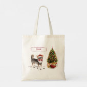 ロングヘアチワホアクリスおもしろいスマスドッグの木 トートバッグ (裏面)