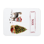 ロングヘアチワホアクリスおもしろいスマスドッグの木 マグネット (横)