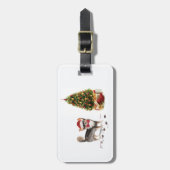 ロングヘアチワホアクリスおもしろいスマスドッグの木 ラゲッジタグ (正面縦)