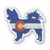 ロングヘアチワホアコロラド州旗シルエット シール (正面)