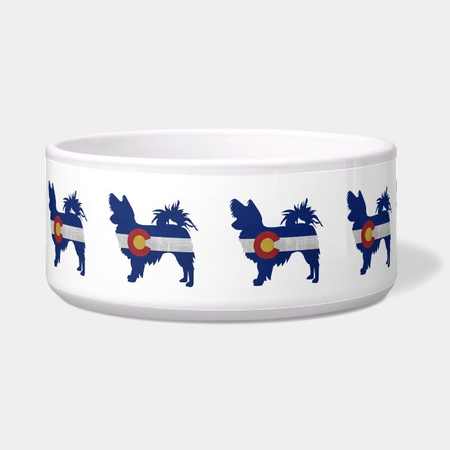 ロングヘアチワホアコロラド州旗シルエット ボウル (正面)