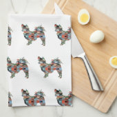 ロングヘアチワホアジオシルエットプレイド キッチンタオル (四つ折り)